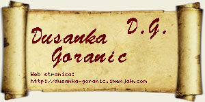 Dušanka Goranić vizit kartica
